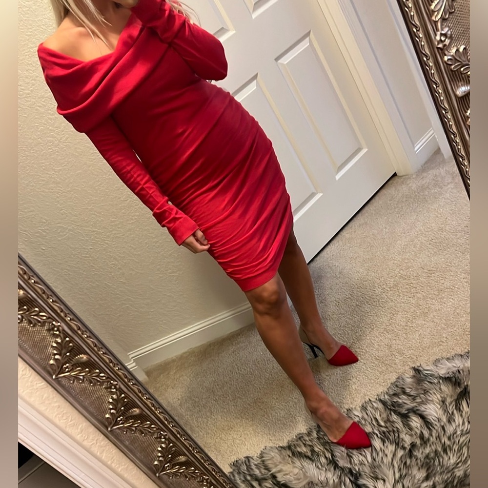🌺RACHEL Rachel Roy 🌺Pink  Ruched Off-Shoulder Bodycon Dress - Picture 5 of 17